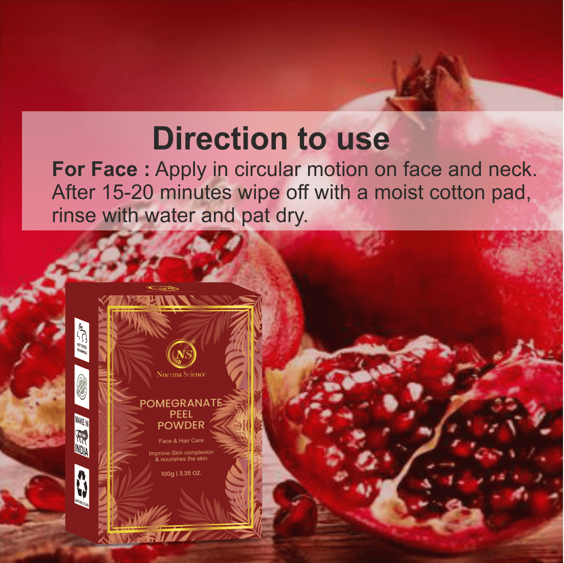 Nuerma Science Pomegranate Peel Organic Powder For Skin & Hair - Distacart