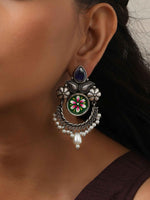 Thumbnail for trueBrowns Silver Tone Handpainted Earrings - Distacart