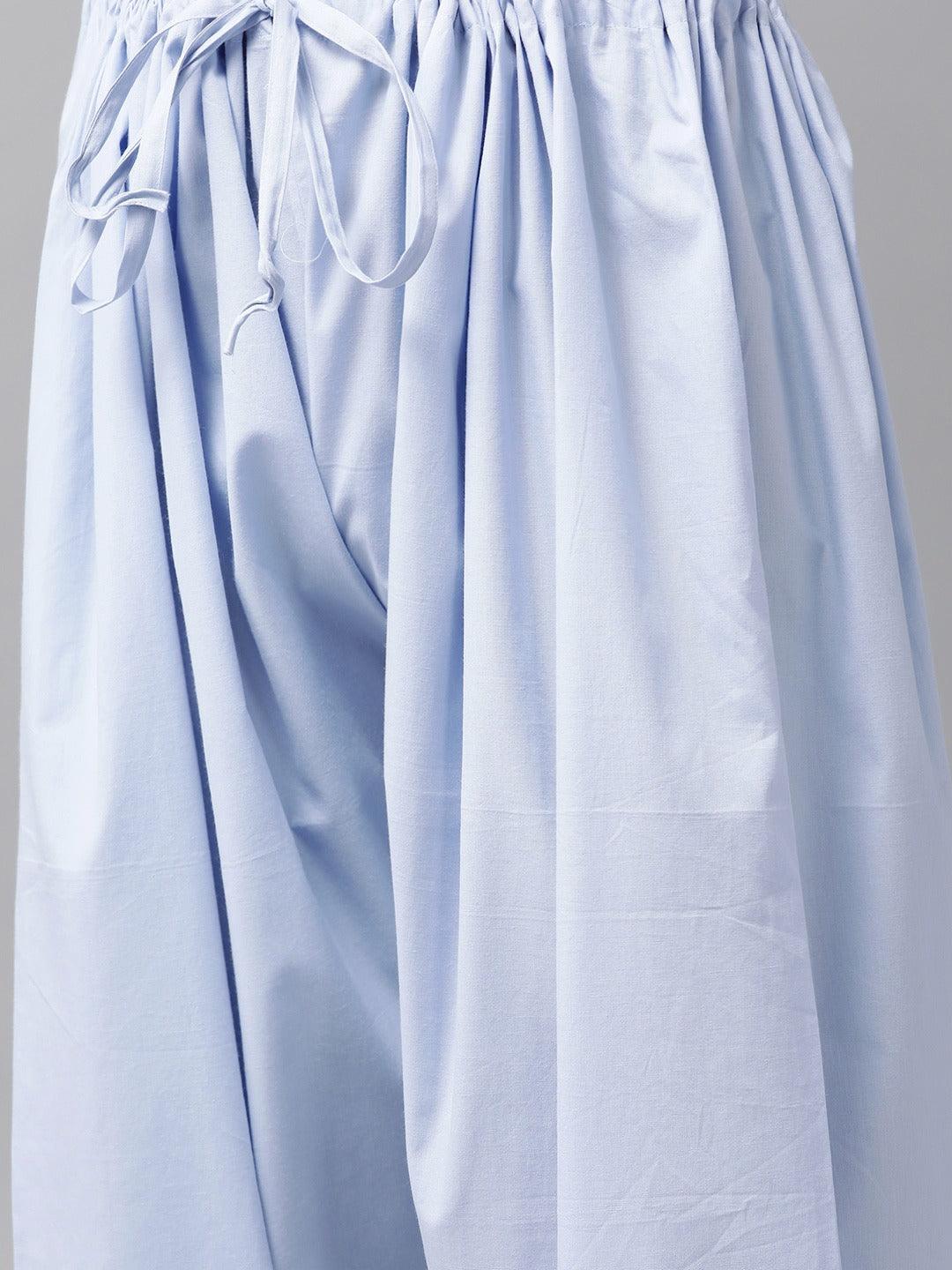 Fabmade Men Sky Blue Pathani Suits - Distacart