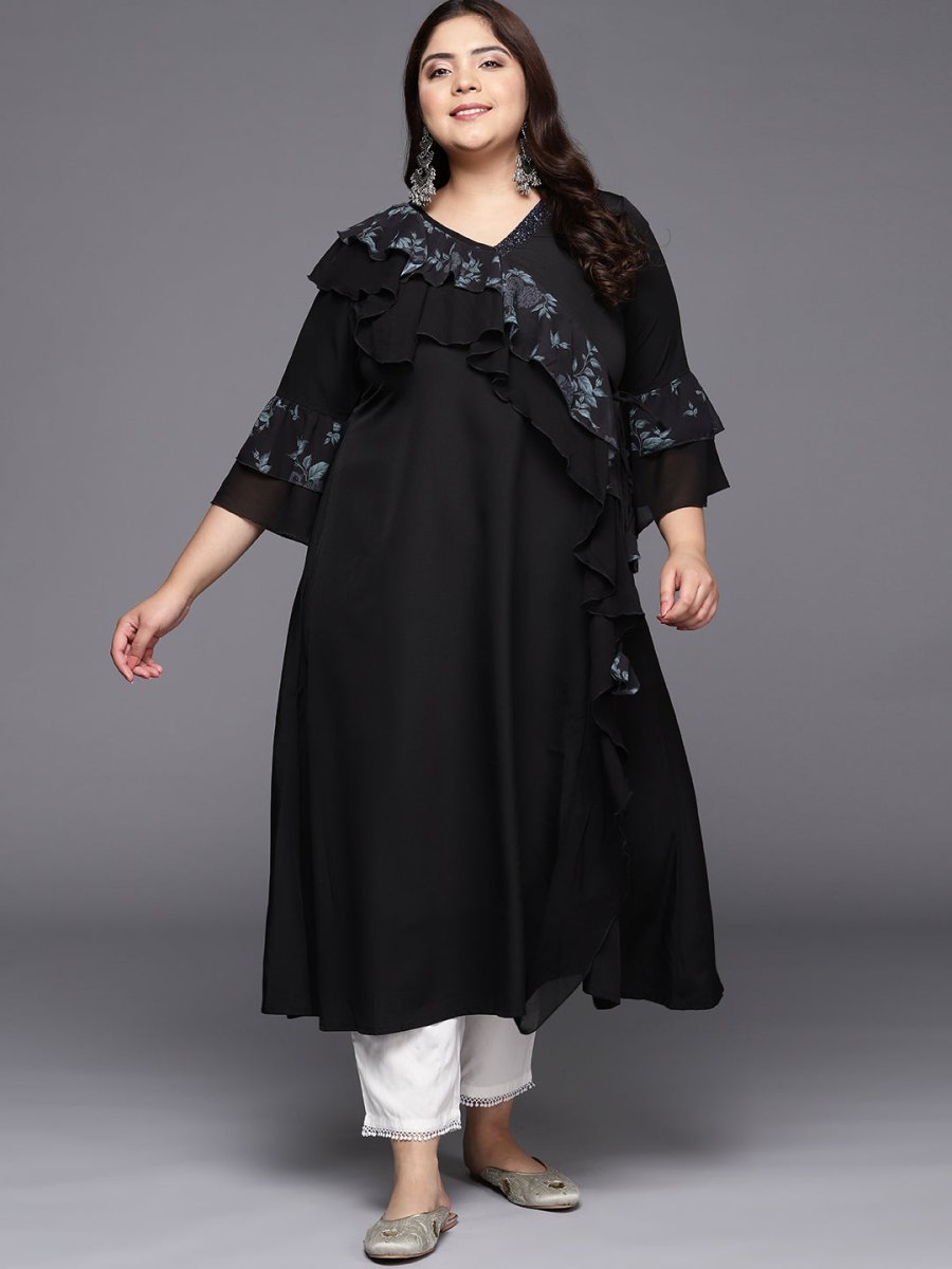 Ahalyaa Floral Bell Sleeves Kurta - Distacart