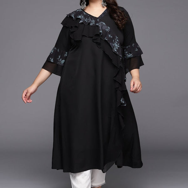 Ahalyaa Floral Bell Sleeves Kurta - Distacart