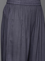 Thumbnail for Varanga Women Violet Sequin Embellished V-Neck A-Line Kurta Paired With Tonal Bottom Amd Dupatta - Distacart