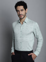 Thumbnail for Jainish Men's Geomatric Printed Formal Shirts - Pista - Distacart