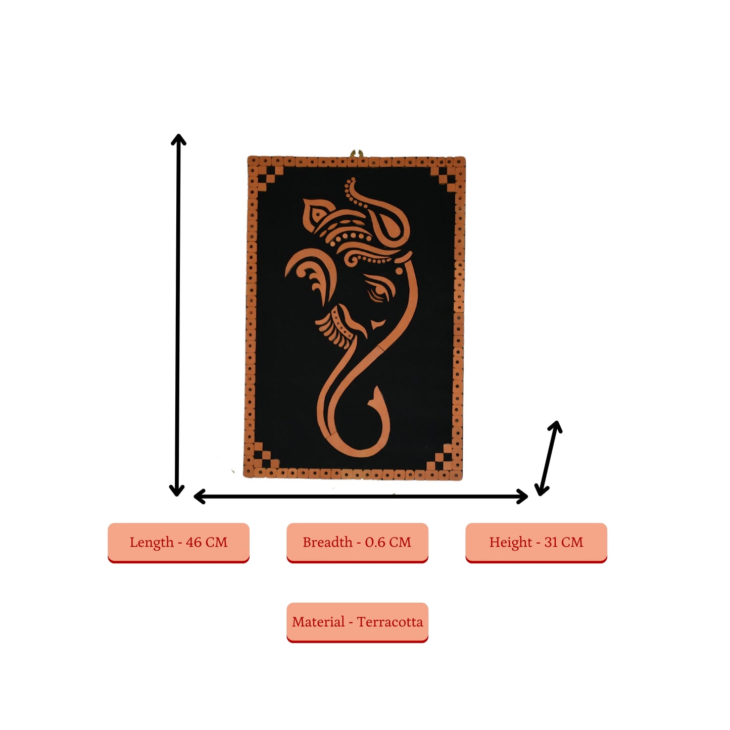 Sowpeace Abstract terracotta ganesh wall decor - Distacart
