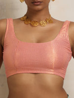 Thumbnail for trueBrowns Peach Gold Metallic Blouse
