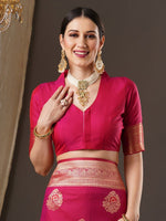 Thumbnail for Anouk Floral Woven Design Zari Silk Blend Banarasi Saree - Distacart