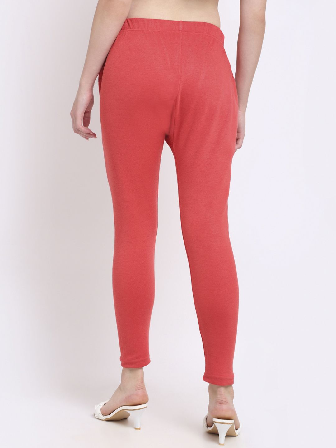 TAG 7 Women Pack Of 2 Peach & Black Solid Ankle-Length Leggings - Distacart