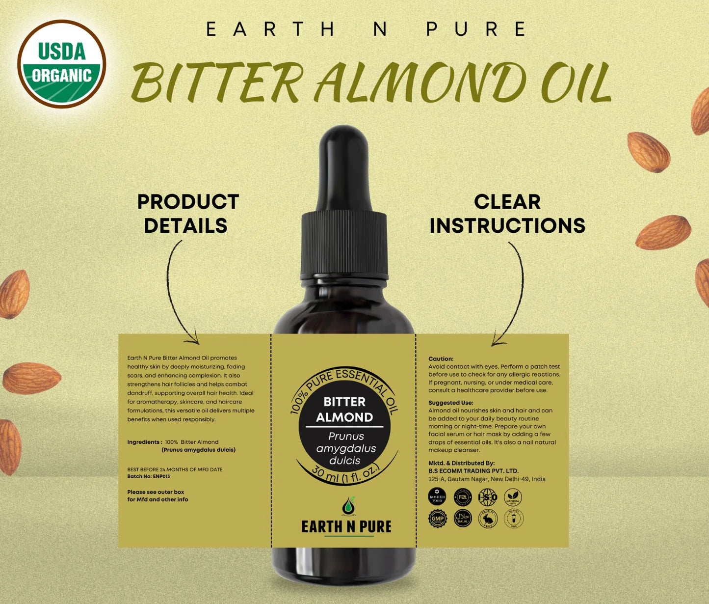 Earth N Pure Bitter Almond Oil - Distacart
