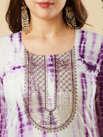Thumbnail for Kalini Ethnic Motifs Embroidered U-Neck Gotta Patti Kurta With Trouser & Dupatta - Distacart