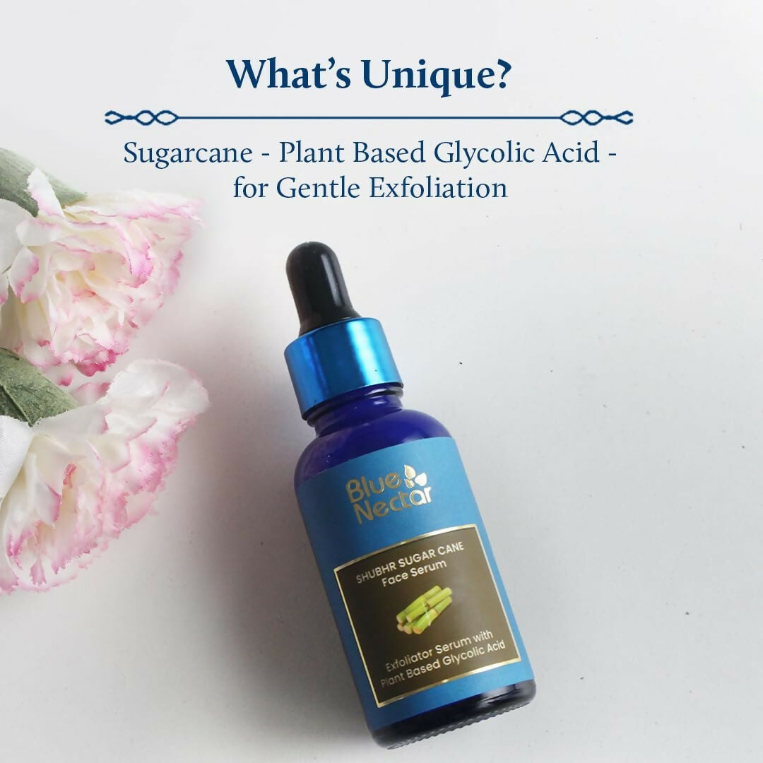 Blue Nectar AHA Exfoliator for Face with Plant Based Glycolic Acid from Sugarcane for Deep Exfoliation - Distacart