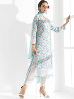 Thumbnail for Anouk Floral Printed Regular Kantha Work Pure Cotton Kurta With Trousers & Dupatta
