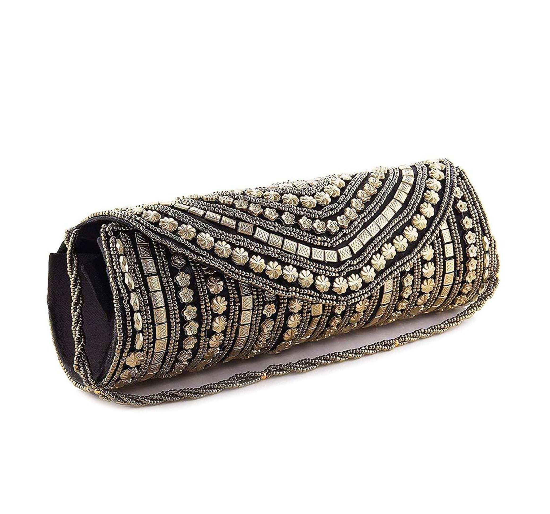 Joban Fashion Bridal Hand Clutch For Women & Young Girls - Black