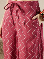 Thumbnail for Indo Era Floral Printed V-Neck Sequinned A-Line Kurta with Salwar