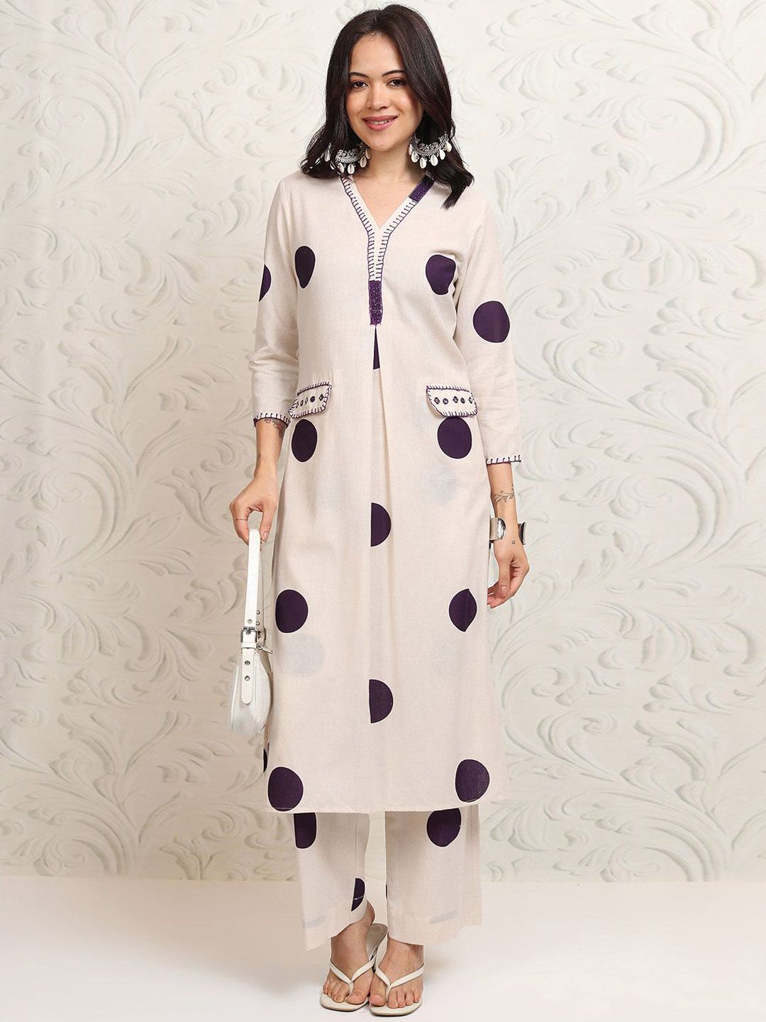 Vishudh Women Ethnic Motifs Printed Regular Kurta with Palazzos - Distacart