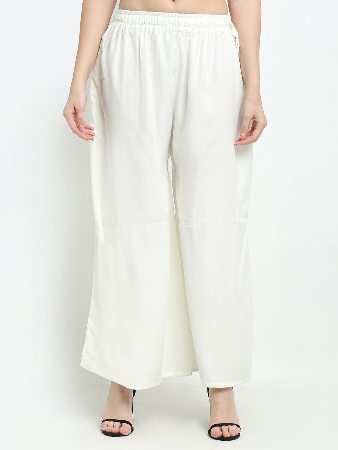 TAG 7 Pack Of 2 Women Black & White 2 Flared Ethnic Palazzos - Distacart