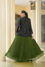 Thumbnail for Aastha Fashion Mehendi Georgette Glamorous Festival Wear Designer Navratri Kurti