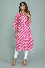 Thumbnail for Alvano Women's Stylish Cotton Blend Laheriya Kurti - Distacart