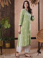 Thumbnail for ADA Women Ethnic Motifs Embroidered Flared Sleeves Kurta - Distacart