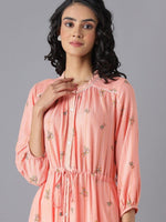Thumbnail for AURELIA Peach-Coloured Floral Midi Dress