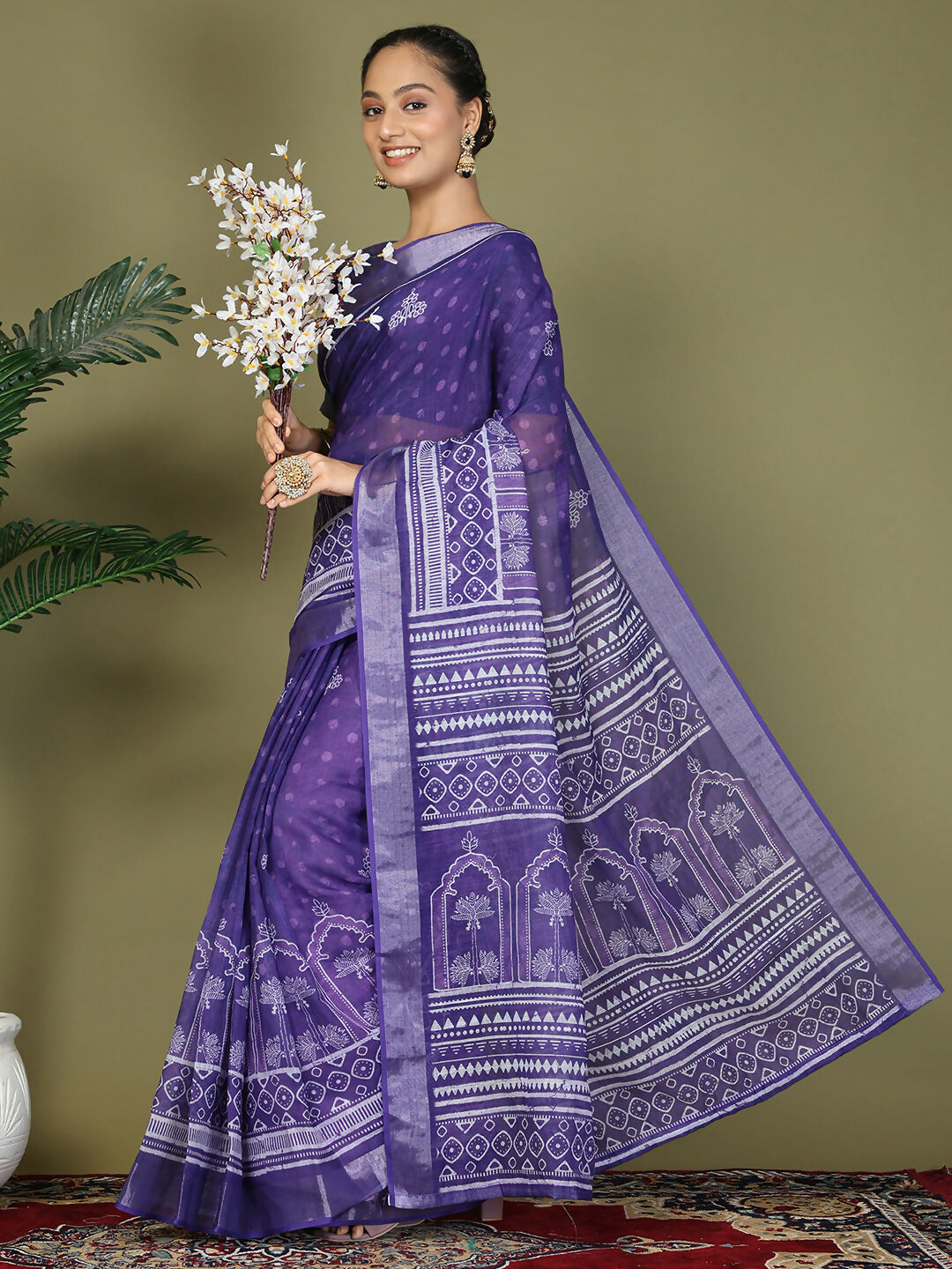 Astita Cotton Violet Saree