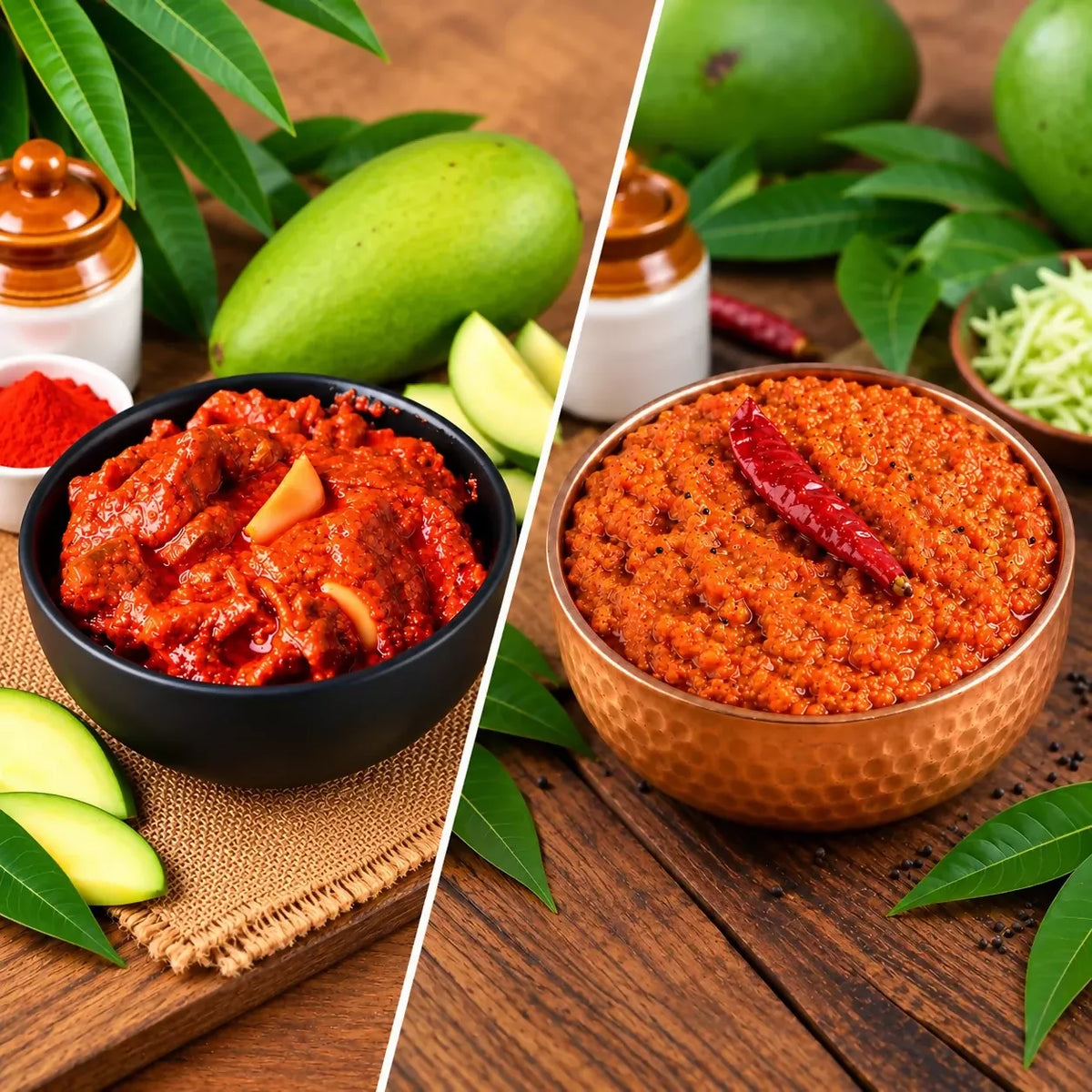Tenali Ruchulu Pickles Combo: Mango Pickle + Mamidi Turumu Pickle