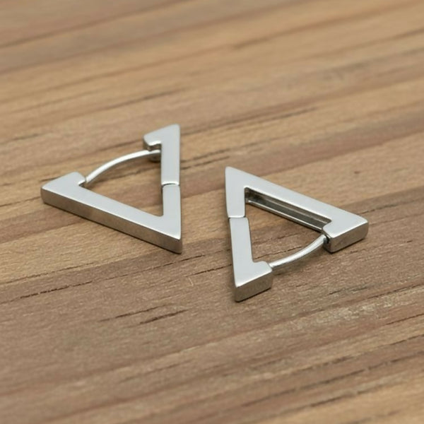 NVR Men's Silver Plated Geomatric Shaped Stud Earrings - Distacart