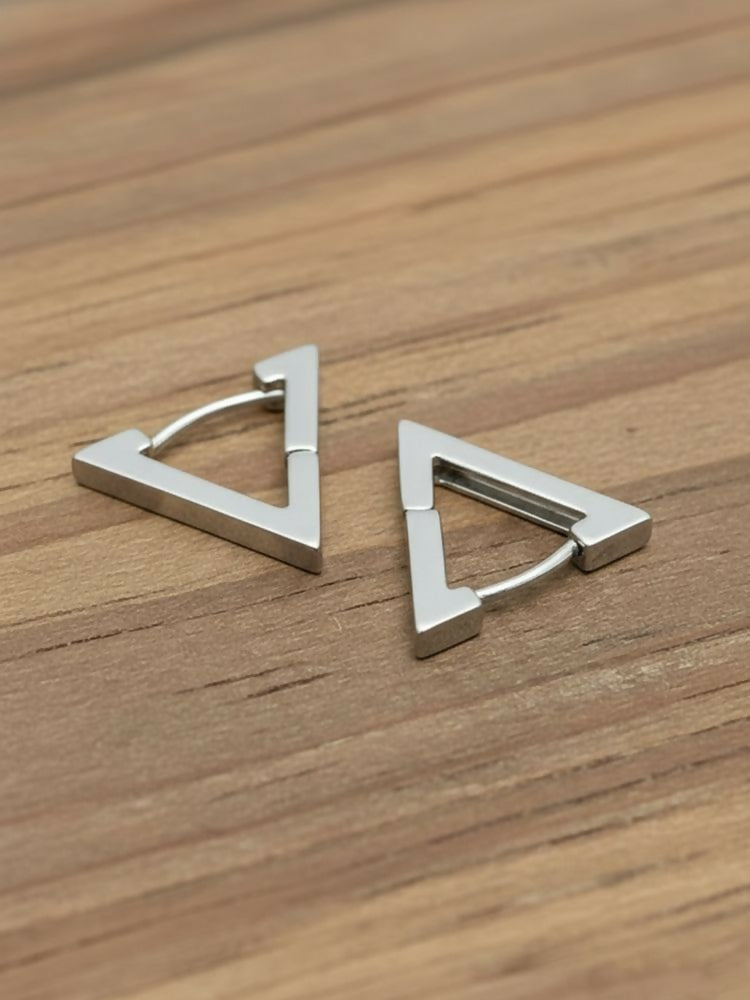 NVR Men's Silver Plated Geomatric Shaped Stud Earrings - Distacart
