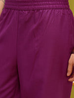 Thumbnail for Vishudh Magenta Embroidered Kurta & Palazzos With Dupatta