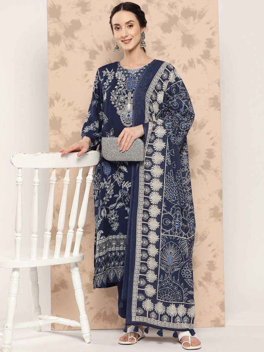 Anouk Ethnic Motifs Printed Kurta with Trousers & Dupatta - Distacart