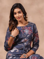 Thumbnail for Anubhutee Tie Up Neck Floral Printed Kurta - Distacart