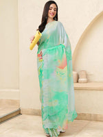 Thumbnail for Mitera Tie and Dye Beads and Stones Poly Chiffon Ready to Wear Saree