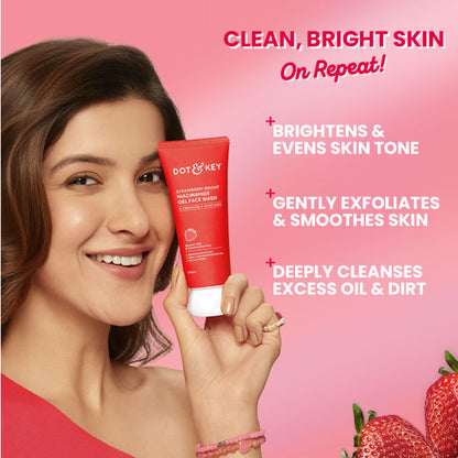 Dot & Key Strawberry Bright Niacinamide Gel Face Wash - Dista
