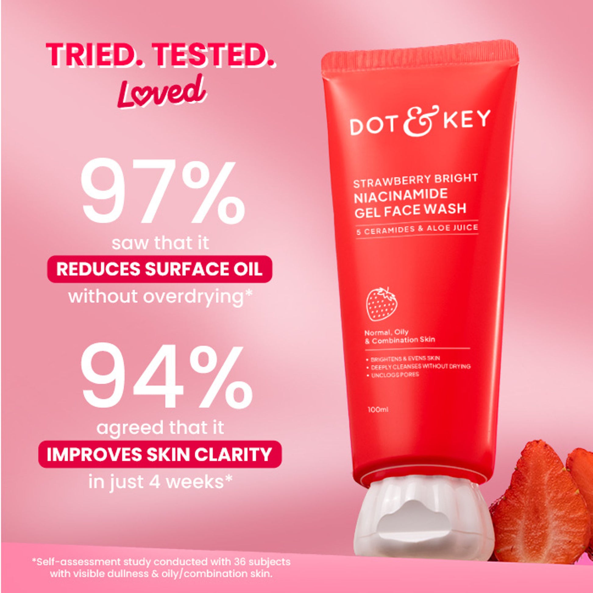 Dot & Key Strawberry Bright Niacinamide Gel Face Wash - Dista
