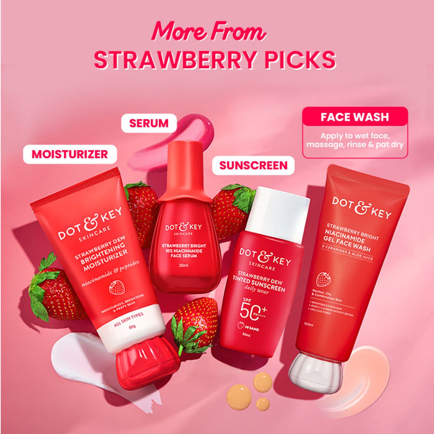 Dot & Key Strawberry Bright Niacinamide Gel Face Wash - Dista