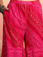 Thumbnail for Sangria Floral Printed Pure Cotton Kurti With Sharara & Dupatta