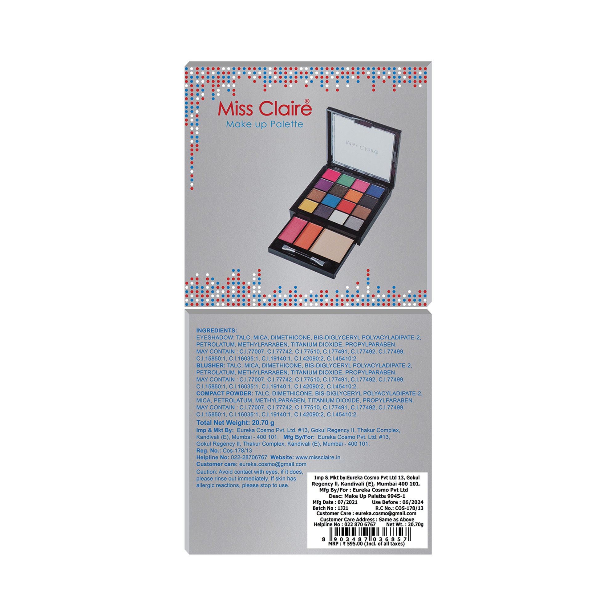 Miss Claire Makeup Palette 9945-1