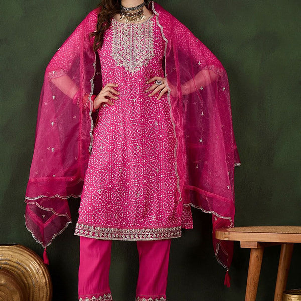 Sangria Embroidered Kurta & Trouser With Dupatta - Distacart