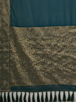 Thumbnail for Anouk Teal & Gold-Toned Zari Pure Georgette Kanjeevaram Saree - Distacart