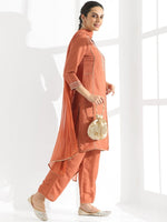 Thumbnail for Anouk Floral Embroidered Regular Thread Work Kurta With Trousers & Dupatta