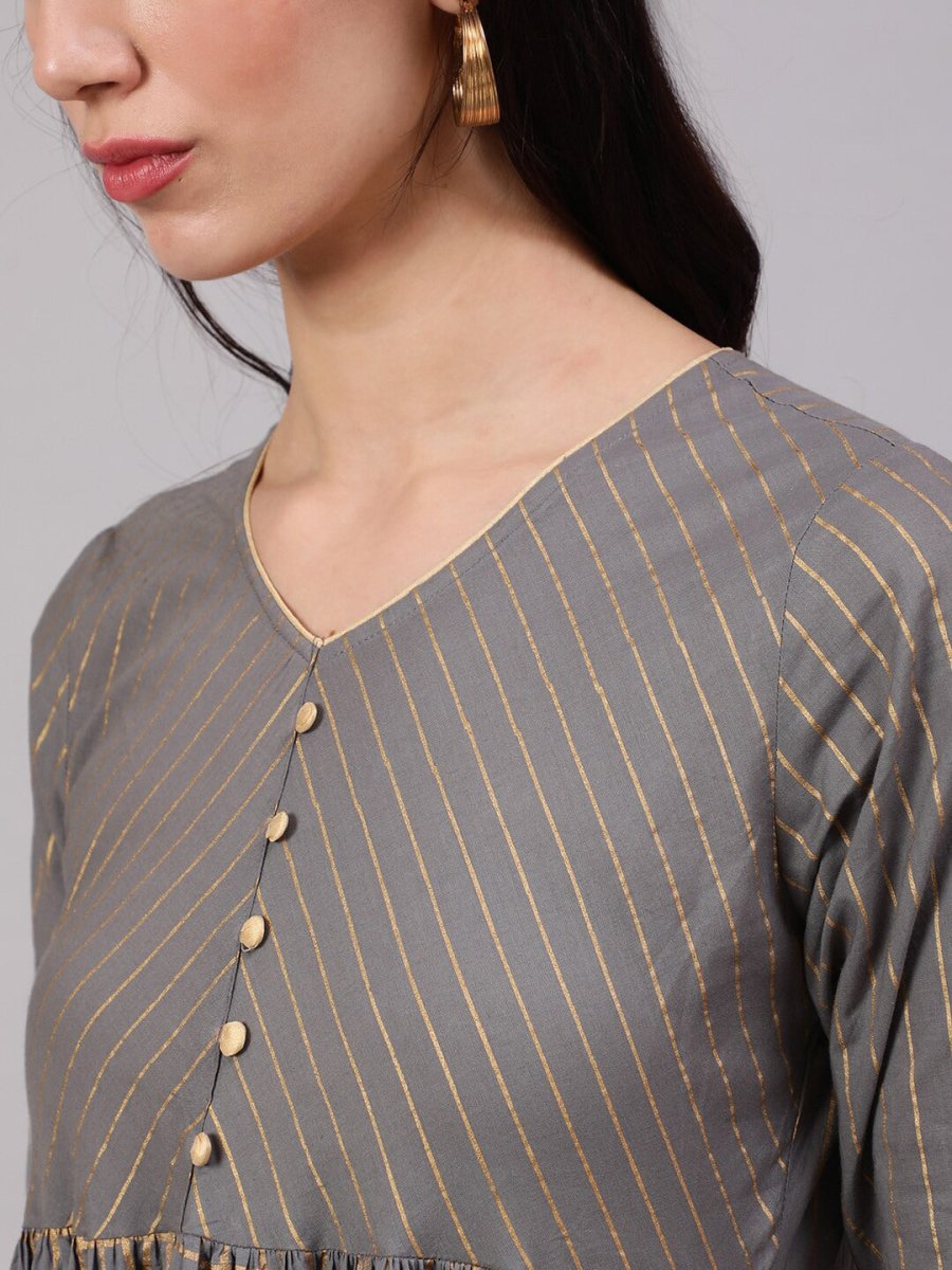 Aks Ethnic Motifs Printed Tiered Anarkali Kurta - Distacart