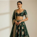Thumbnail for Lehenga Mart Designer Indian Wedding Lehenga Choli-Green - Distacart