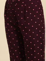 Thumbnail for All About You Women Purple & Red Floral Printed Regular Kurta with Trousers - Distacart