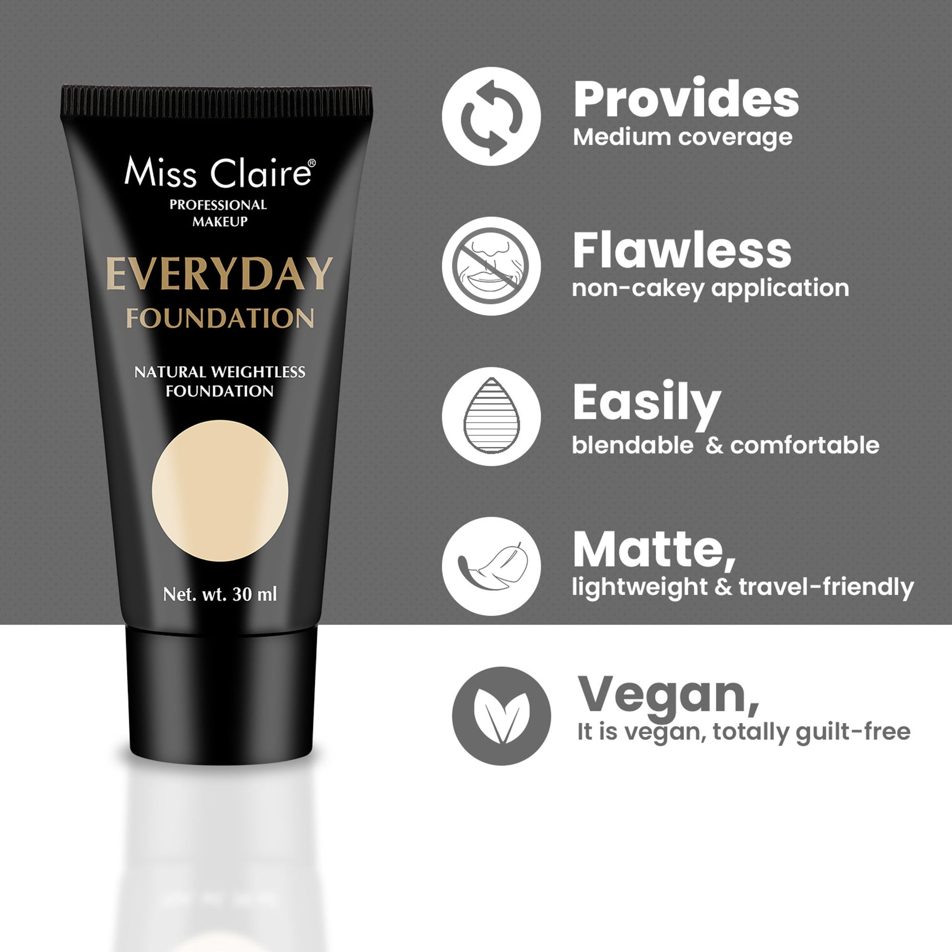 Miss Claire Everyday Foundation - Mt-02 Neutral Buff - Distacart