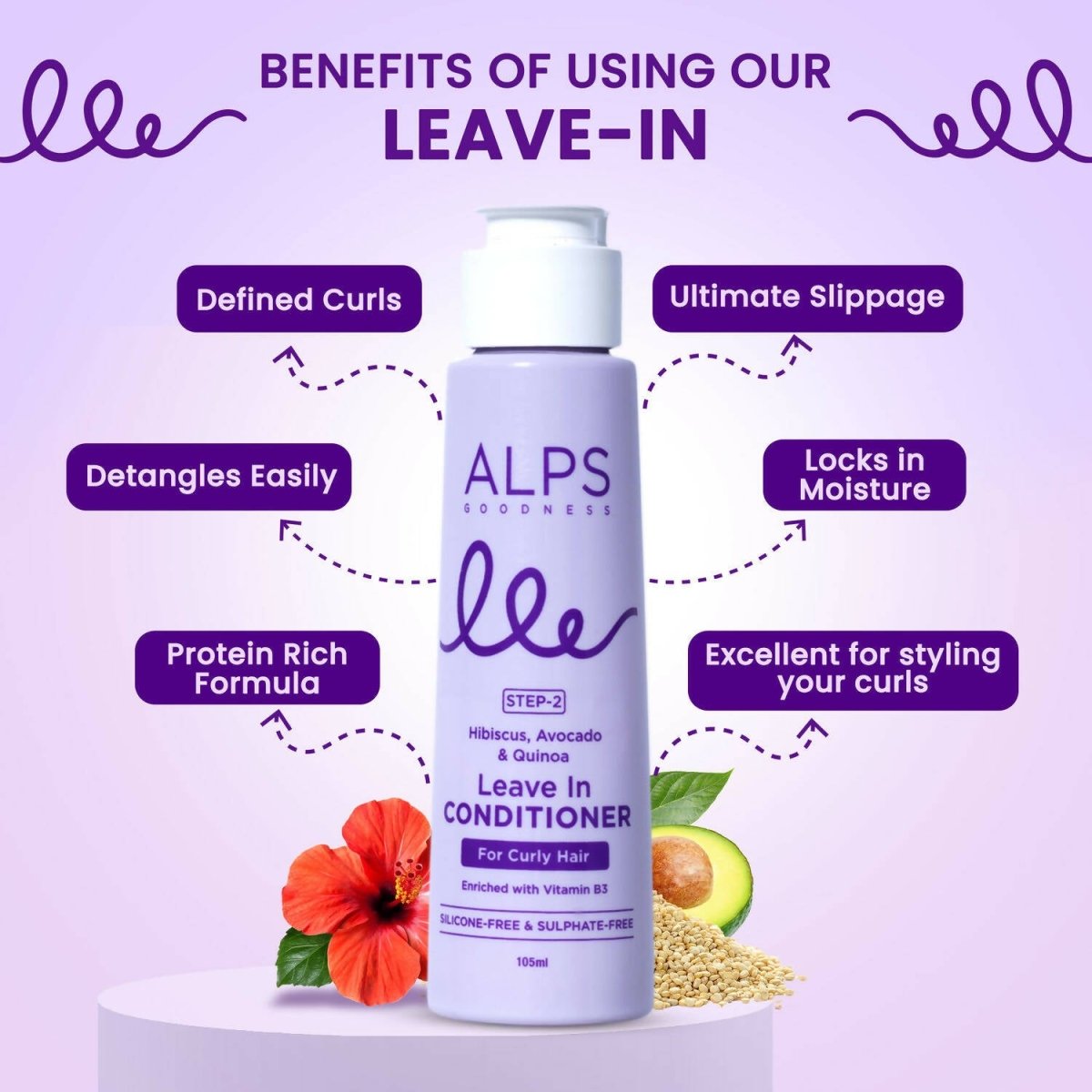 Alps Goodness Hibiscus, Avocado & Quinoa Leave in Conditioner - Distacart