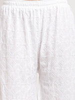 Thumbnail for TAG 7 Women White Embroidered Flared Ethnic Palazzos - Distacart