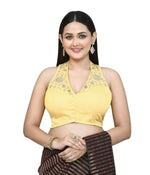 Thumbnail for Joban Fashion Women's Yellow Embroidered Stitched Blouse