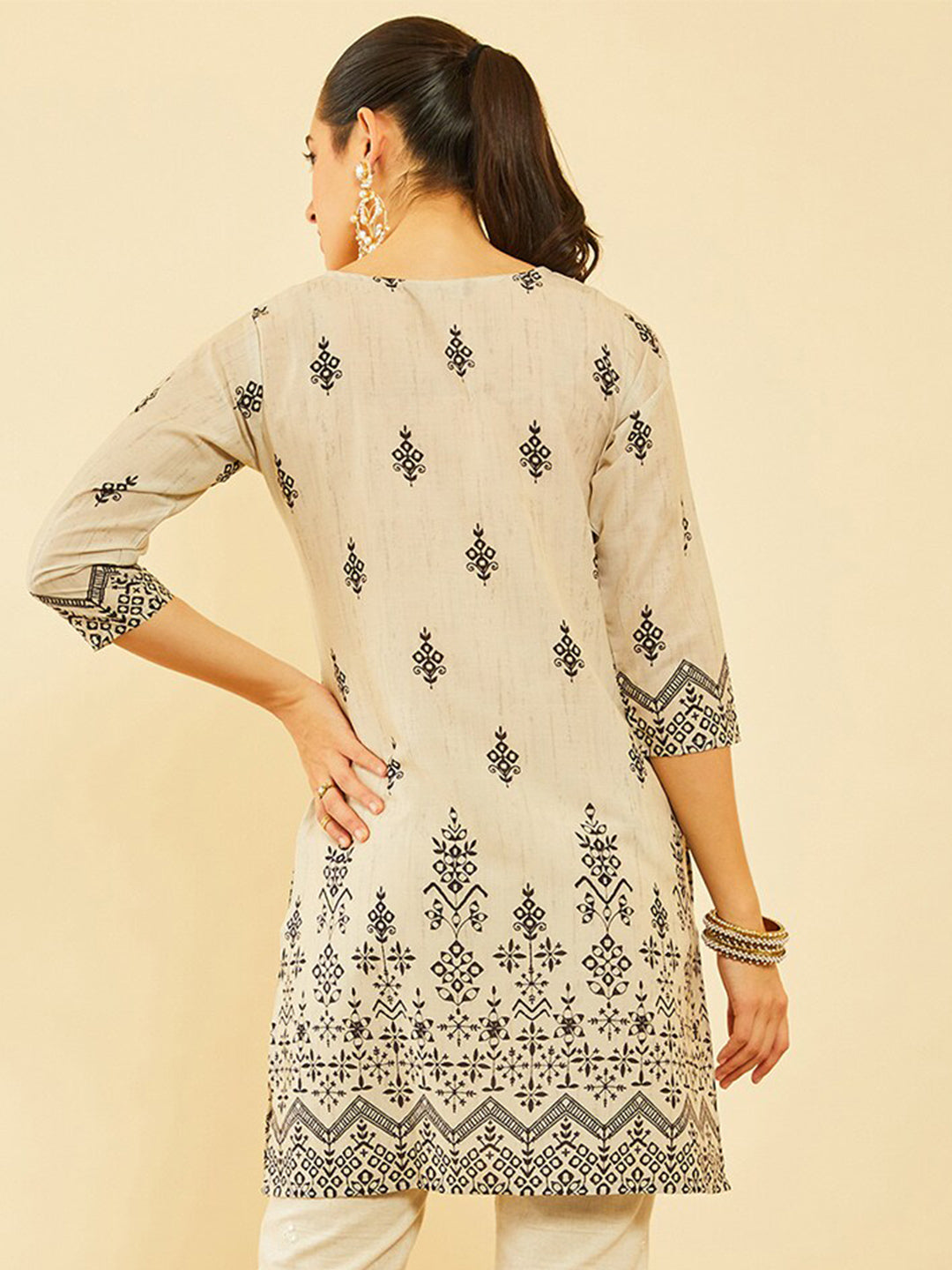 Soch Ethnic Motifs Printed Sequinned Straight Kurta - Distacart