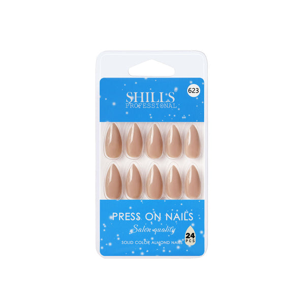 shills professional reusable press on nails almond spn623
