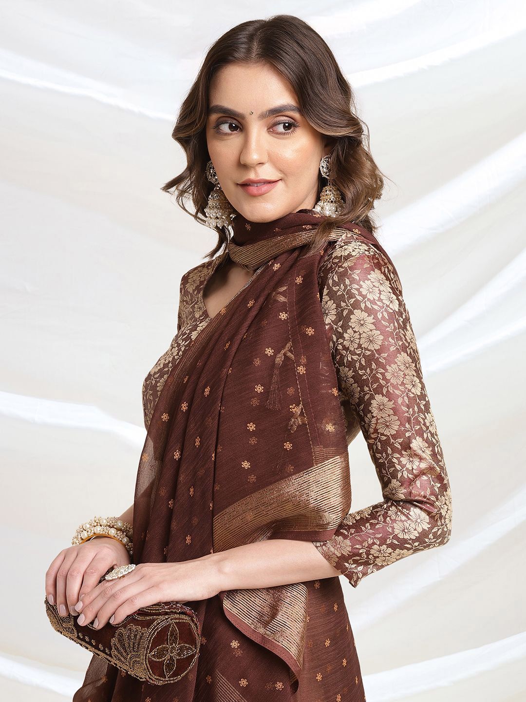 Mitera Floral Printed Ready to Wear Saree - Distacart