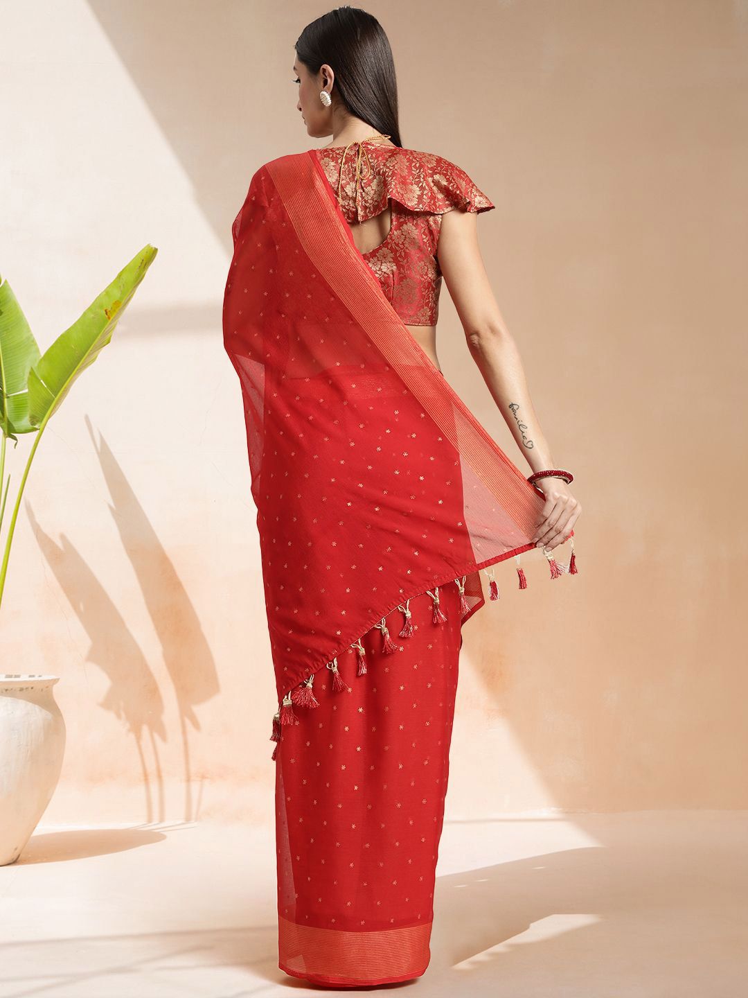 Mitera Floral Printed Ready to Wear Saree - Distacart
